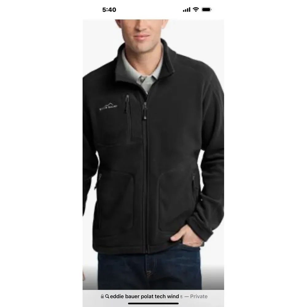 Ll Bean Polar Tech Windstop Medium Blue Fleece‎